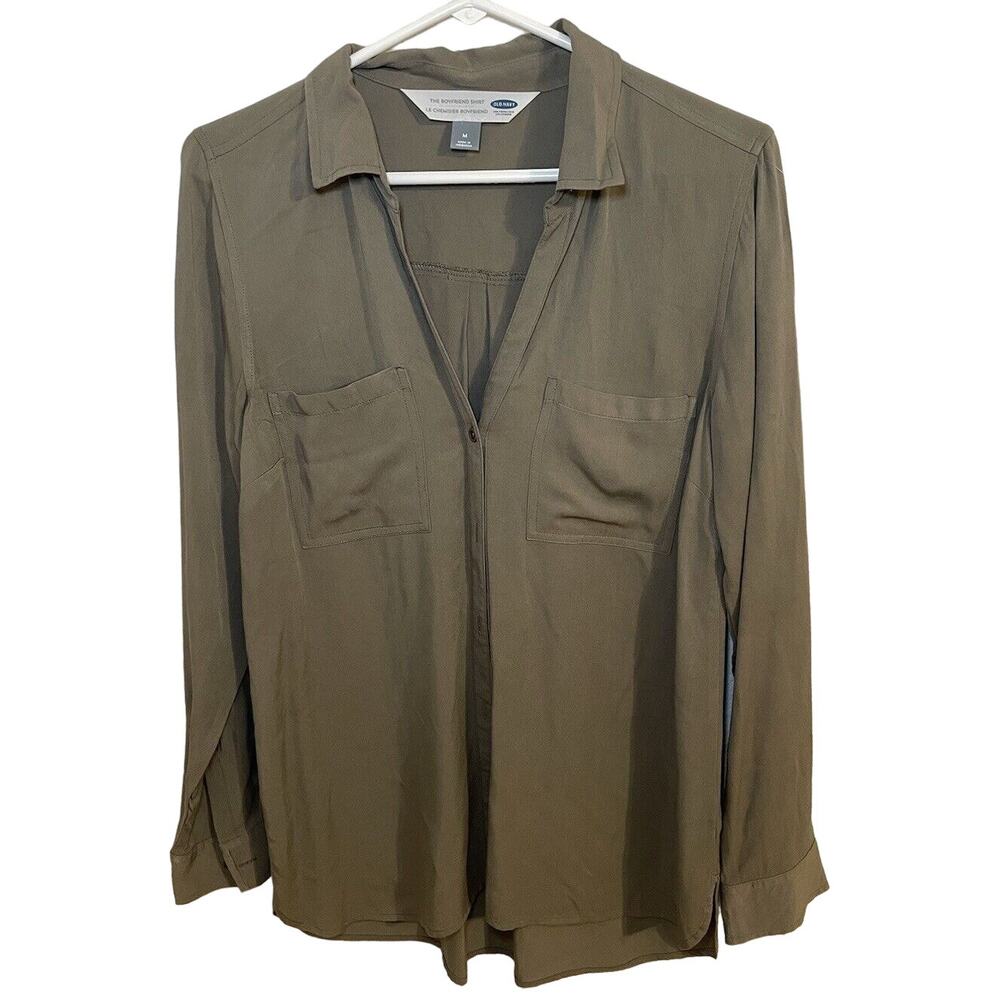 Nwot OLD NAVY The Boyfriend Button Down Shirt Size Medium